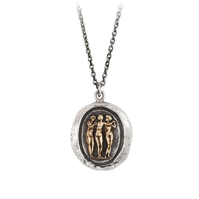 Three Graces 14k Gold On Silver Talisman